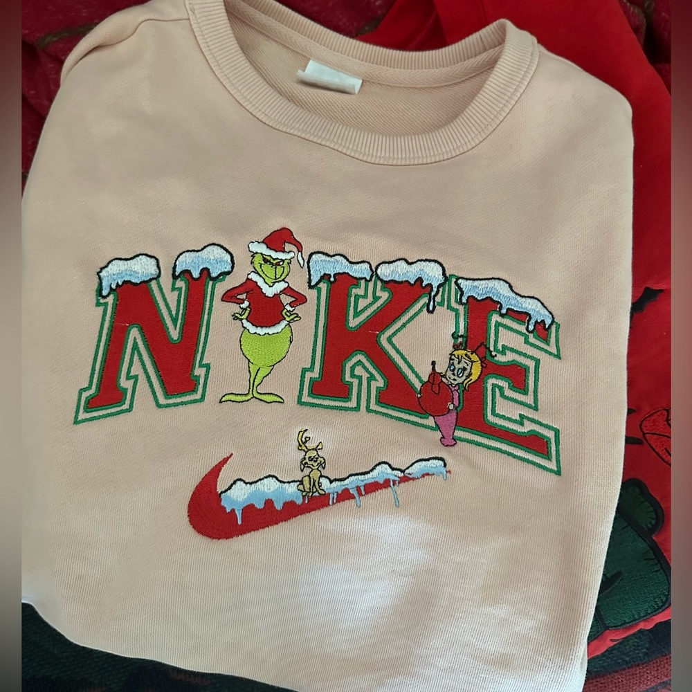 Grinch Embroidery Sweater
